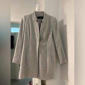 Zara Grey Houndstooth Coat